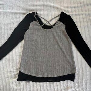 Woman's Size Medium Maurice’s Black/White Beaded neckline top